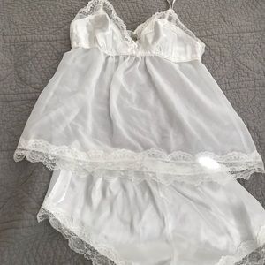 Sheer cami and shorts sleep set.